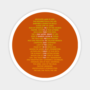 Names of Jesus - back of Tshirt Magnet